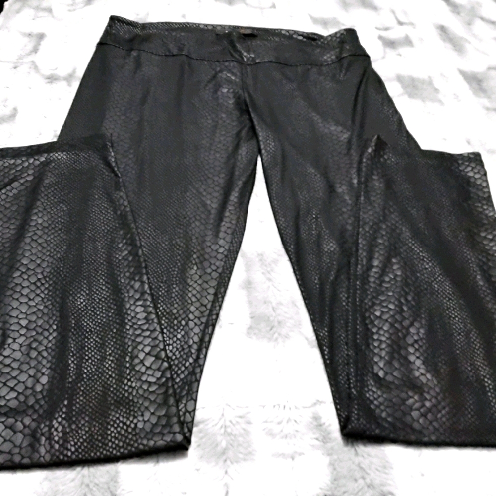 BCBG Malaysia Faux Snakeskin Leather Leggings